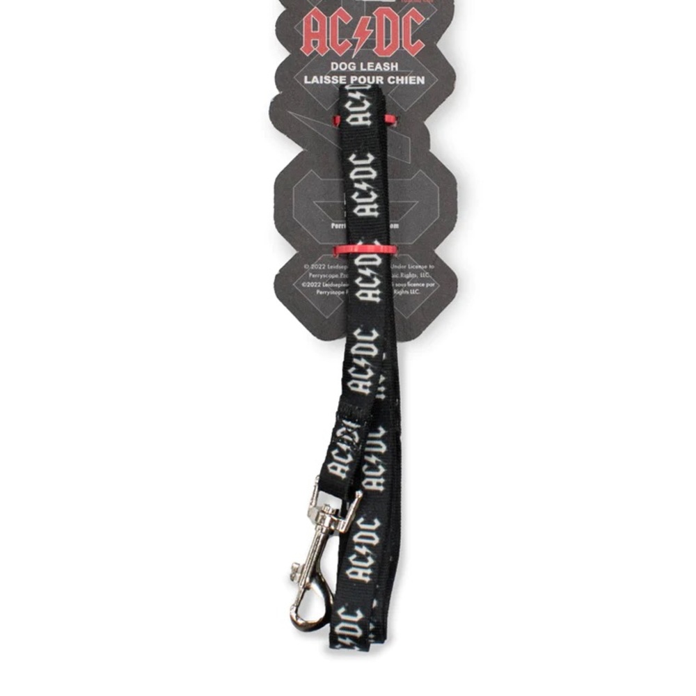 Perri’s ACDC Dog Leash Black & White Licensed Logo Size Large